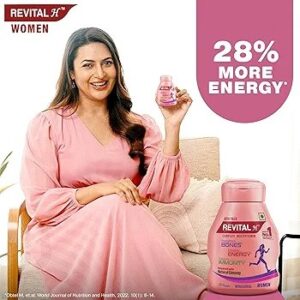 Revital H for Woman with Multivitamins, Calcium, Zinc & Natural Ginseng for Daily Immunity Strong Bones, and Enhances Energy Level – 30 Capsules