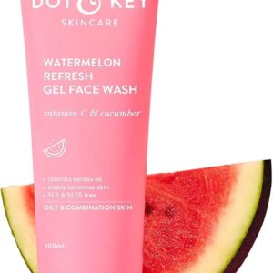 DOT & KEY Watermelon Super Glow Gel Face Wash With Vitamin C&Cucumber|Face Wash For Glowing Skin|Oil Free Face Wash|Removes Excess Oil&Dirt|For Combination & Oily Skin|For Women & Men|100Ml