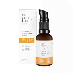 Deconstruct 10% Non-Irritating Vitamin C Face Serum For Glowing Skin|10% Vitamin C + 0.5% Ferulic Acid|Water Based Serum|Highly Stable Vitamin C Face Serum For Women And Men|Beginner Friendly|30 Ml