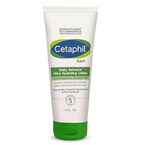 Cetaphil Daily Advance Ultra Hydrating Lotion for Dry/Sensitive Skin, Long Lasting Moisturizer for Face & Body, Multi, 100 g