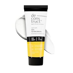 Deconstruct Face Gel Sunscreen SPF 50 + and PA+++ | Gel based sunscreen for oily skin, combination skin, normal skin | Broad spectrum sunscreen, No White Cast, Lightweight, Non greasy – 50g