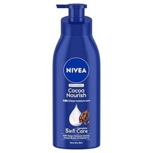 NIVEA Cocoa Nourish 400ml Body Lotion with Deep Moisture Serum| 48 H Moisturization | With Cocoa Butter & Coconut Oil | Non Greasy & Healthy Looking Skin |For Very Dry Skin