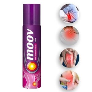 Moov Fast Pain Relief Spray – 80g | Suitable for Back Pain, Muscle Pain, Joint Pain, Knee Pain | 100% Ayurvedic Formula | Suitable for Sports & Gym related injuries