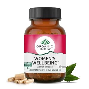 A TATA Product – Organic India Women’s Well Being – 60 Veg Capsules, Pant Based Estrogens, Boosts Health & Vitality For Women Of All Ages & Restore Hormonal Balance, GMP & NPOP Certified Organic