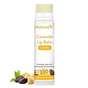 WishCare Lip Balm with SPF 50 PA+++ – Brightening Lip Balm for Dark Lips with Kojic Acid & Niacinamide – SPF lip balm for Women & Men 5g