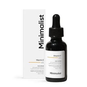 Minimalist Dull Skin, Dark Spots & Uneven Tone Treatment 10% Vitamin C Face Serum | Formulated & Tested for Sensitive Skin with Ethyl Ascorbic Acid & Pha | All Skin Types|For Men & Women | 30Ml