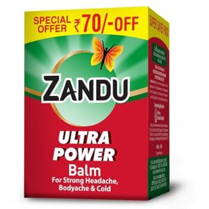 Zandu Ultra Power Balm | For Pain Relief from Strong Headache, Bodyaches & Cold | Bone, Joint & Muscle Care |