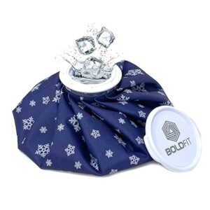 Boldfit Hot Water Bag Ice bag for Pain Relief 9inch Cold Ice Pack Bag for Pain Relief – Cold Water Bag for Pain Relief, Injuries, and Cold Therapy Comes with Leakfree Closure – Blue Snowflakes, 9 Inch