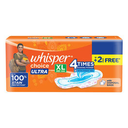 Whisper Choice Ultra Wings Sanitary Pads XL, 20 Count