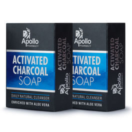 Apollo Pharmacy Activated Charcoal Soap, 250 gm (2×125 gm)