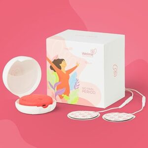 WELME PATENTED Period Pain Relief TENS Device – Relief from Menstrual Cramp and Period Pain – Electric Rechargeable – 3+ years usage – Easy to Wear – Clinically Tested – Drug Free TENS technology – No Side Effects – Period pain Massager simulator – Portable & Wearable with 21 adjustable intensity levels