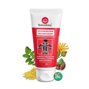Zanskar Advanced Pain Healing Cream | Deep Relief from Back Pain, Knee Pain, Neck Pain, Shoulder Pain & Sprains | Natural Ingredients – Vitamin B6, MSM, Arnica, Boswellia | 50 g