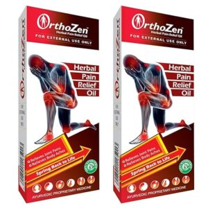OrthoZen Herbal Pain Relief Oil 50ml – Pack of 2 – Pain Killer and Muscle Relief Oil for body, back, knee and legs