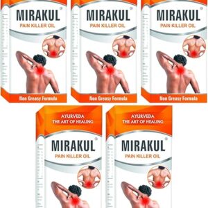 Mirakul Pain Killer Oil for quick relief from Joints Pain, Ayurvedic Oil (100ml Pack of 5)