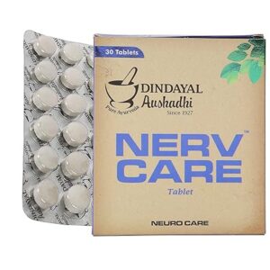 Dindayal Aushadhi Nervcare Tablet – 30Tablets | Ayurvedic Nerve Pain Killer Tablet – Relief from Slip Disk, Neck and Waist Pain | Pain Relief Ayurvedic Medicine for Men and Women